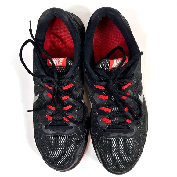 Nike Men's Dual Fusion Run 3 Black Metallic Silver Sneakers 9.5 - Picture 6 of 9